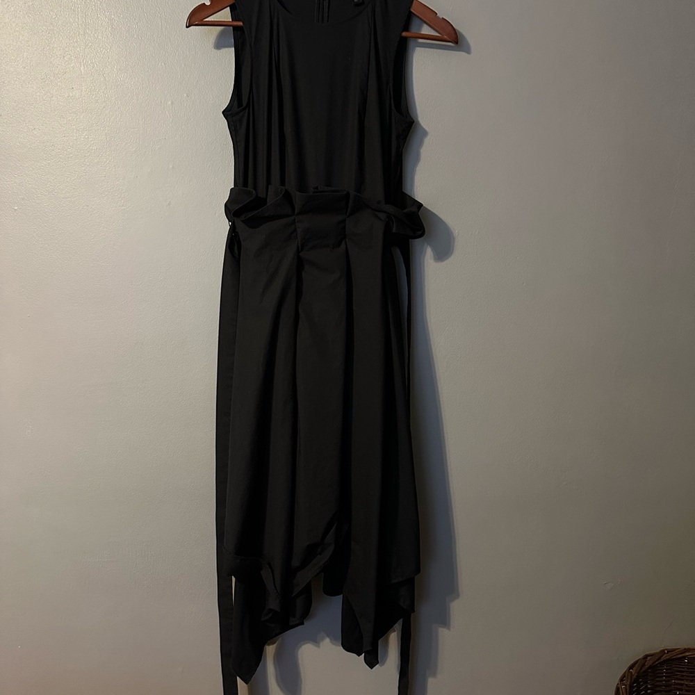 COS Black Asymmetrical Paperbag Skirt Dress